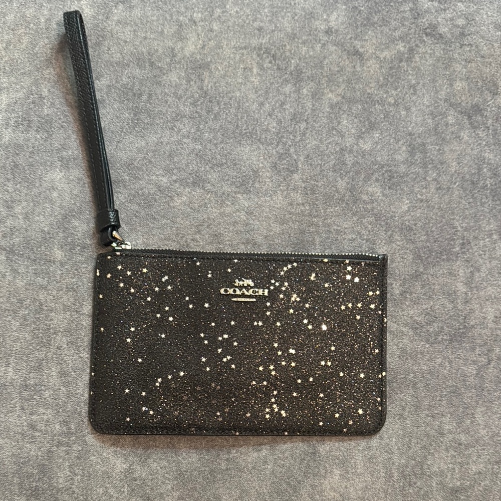 Coach Black and Silver Sparkle Clutch
